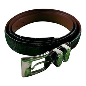 Torino Black Croc Embossed Men's Belt Size 52 NWOT